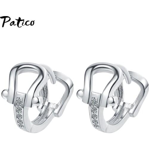 925 Sterling Silver Vintage Crystal Hoop Earrings For Women Girls Party 2021 Trend Valentines Day Gift Fashion Jewelry Wholesale