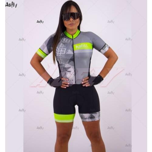 2020 Kafitt Womens Gray Triathlon Suit Cycling Clothing Skinsuit Sets Jumpsuit Kits ciclismo Feminino Blue Maillot Mujer Summer