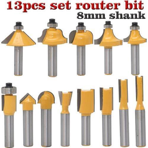 1pcs 8mm Shank wood router bit Straight end mill trimmer cleaning flush trim corner round cove box bits tools Milling Cutter