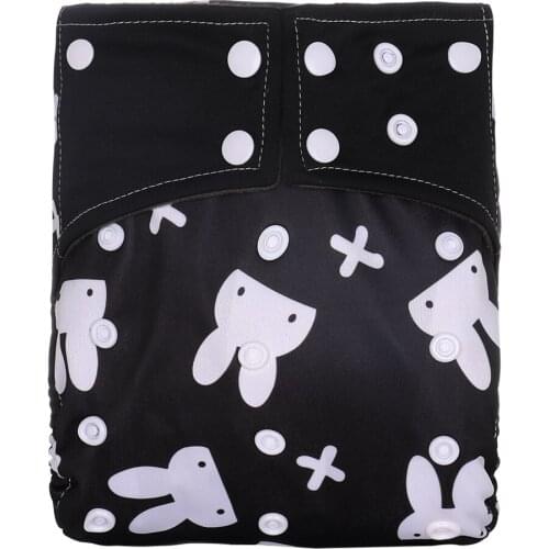 1PC Reusable Cloth Diaper Bamboo Charcoal Adjustable One Size Pocket Diaper cover Charcoal Cloth Nappy Fit 3-15KG Baby Dropship