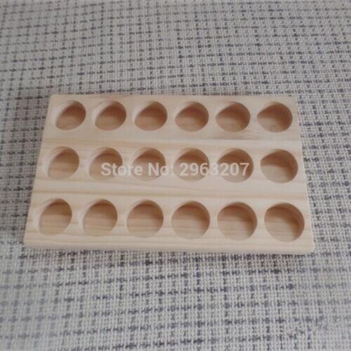10pcs 18 Holes Wooden Essential Oil Display Stand Shelf Rack 15ml Bottles Storage Tray Demonstration Container Case