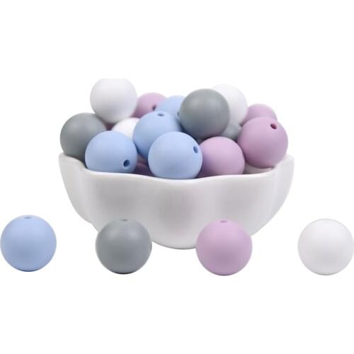10pcs 12mm Multi Colors Round Silicone Teething Beads Baby Chewable Food Grade Safe Soft Teethers Toys Pacifier Necklace Making