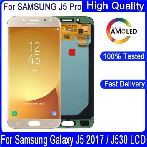 100%Original 5.2" J530 LCD For Samsung J5 2017 J5 Pro J530M J530F SM-J530F LCD Touch Screen Digitizer Replacement Display