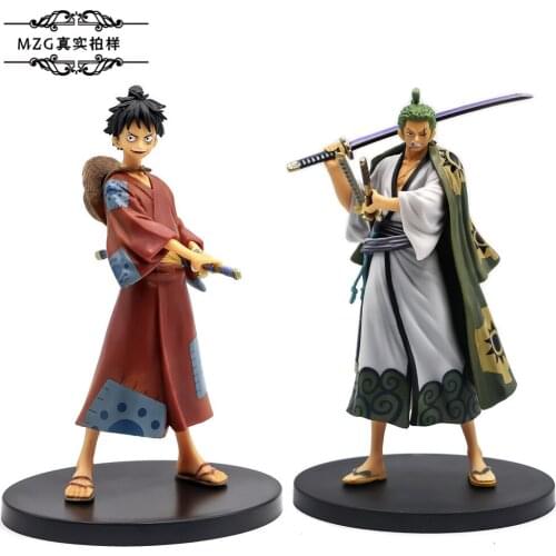 17cm ONE PIECE Action Figure Monkey D Luffy Pvc Figure Roronoa Zoro Model Anime Decor