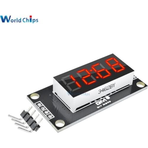 4-Digit LED 0.36" Red LED Display Tube (decimal) 7-Segments TM1637 Clock Double Dots Module 0.36 Inch For Arduino size 30x14mm