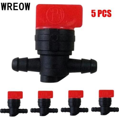 5Pcs 1/4'' InLine Straight Fuel Shut Off Valve Carb Carburetor Repair Replacement Tool Fit For 698183 493960 494