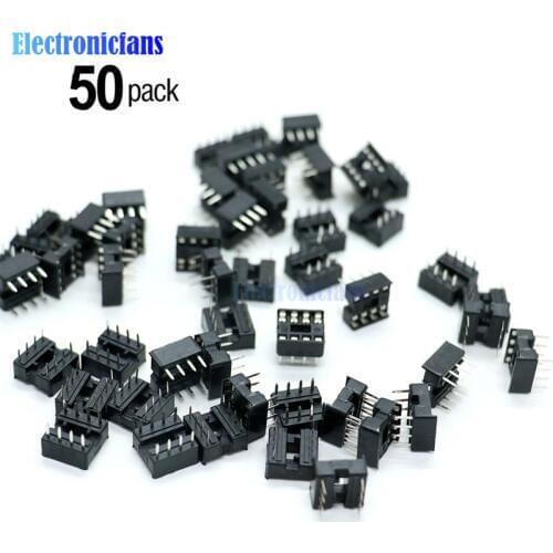 50PCS 2.54MM 8 Pin 8 Pin DIP-8 8DIP 8 DIP IC Sockets Adapter Solder Type