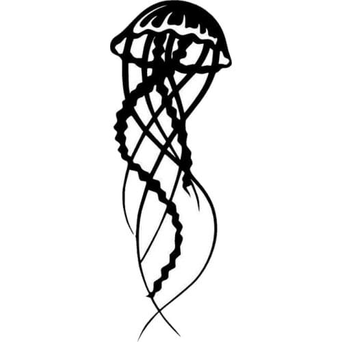 6.6*18.3CM Fashion Fish Jellyfish Car Vinyl Sticker Art Decal Creative Car Styling Decoration Black/Silver S1-0083