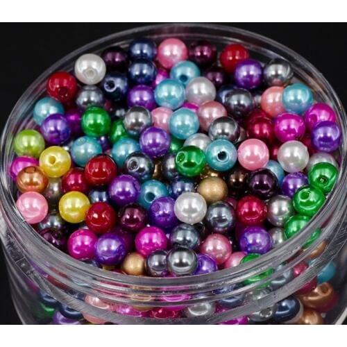 6MM/8MM/10MM ABS Ivory Imitation Pearl Round Hole Beads Wholesale Plastic Ball European Spacer Beads For DIY Jewelry Making