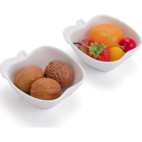 6 Pcs Apple Shaped Ceramics Seasoning Dish Snack Plate Seasoning Dipping Sauce Cold Dish