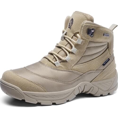 Army Combat Boots Military Boots Men Hiking Shoes Breathable Tactical Combat Desert Training Anti-Slip Trekking Shoes Hgih Top