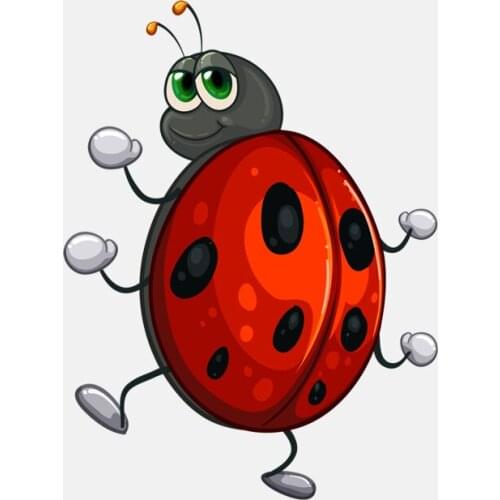 Dawasaru Cartoon Ladybug Car Sticker Creative Sunscreen Decal Laptop Motorcycle Auto Accessories Decoration PVC,16cm*12cm