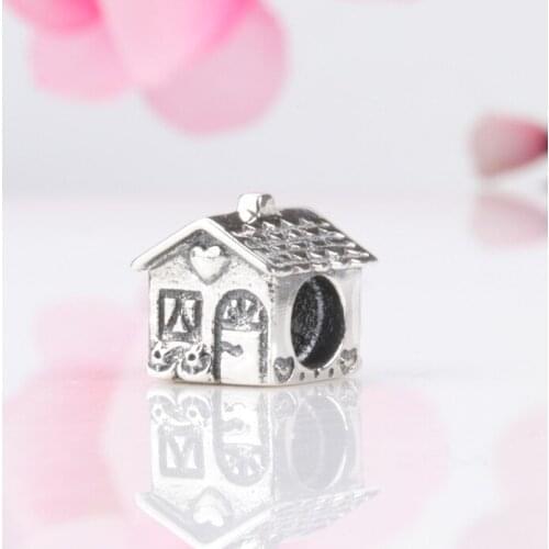 Bewill Hot Sale 925 Sterling Silver Sweet home, beautiful house beads Fit Original Bracelet Women Jewelry Making Gift
