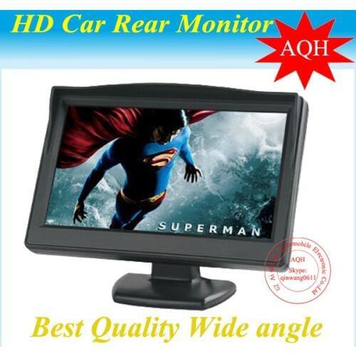 5" Digital Color TFT 16:9 LCD Car Reverse Auto Monitor 2 Bracket Holder for Rearview Camera DVD VCR Multi-language Russian