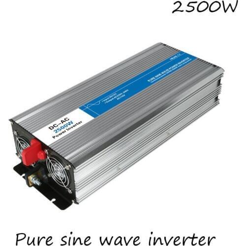 DC-AC 2500W Pure Sine Wave Inverter 12V To 220V Converters Voltage Off Grid Electric Power Supply LED Digital Display USB China