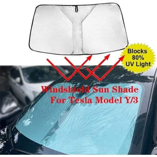 For Tesla Model 3 | Model Y Car Windshield Sun Shade Cover Visor UV Foldable Sunscreen