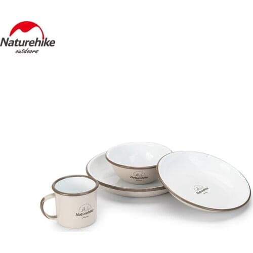 Naturehike Picnic Youyi Enamel Tableware Outdoor Camping Plate Cup Bowl Picnic Equipment
