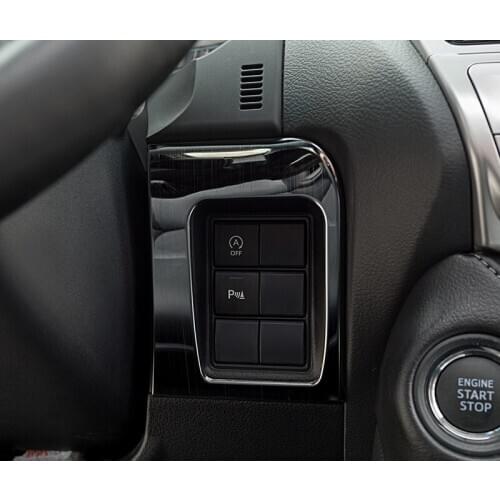 Interior Multi-function Button Frame Stainless Steel Decorative Trim 1pcs for Toyota Land Cruiser Prado 2700 2018-2019