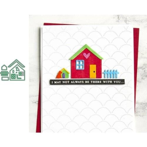 JMCRAFT 2021Beautiful House And Fence Metal Cutting Dies DIY Scrapbook Handmade Paper Craft Metal Steel Template Dies