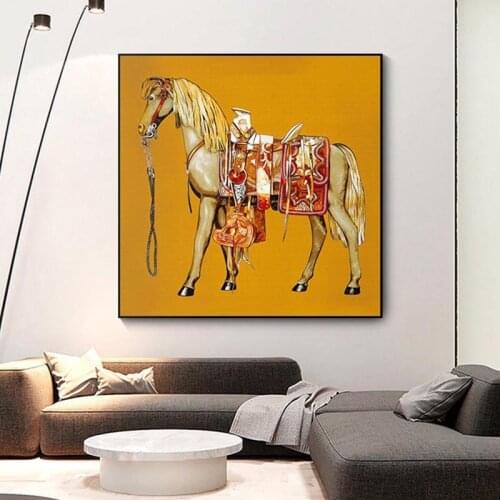 Modern Luxurious Abstract Horse Canvas Paintings on The Wall Art Posters and Prints Animals Pictures for Living Room Decoration