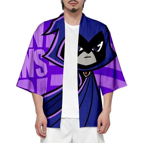 Teen Titans Go Fashion Harajuku 3D Printed Kimono Women Men Three Quarter Sleeve Japanese Style Blouse Casual Streetwear Clothes