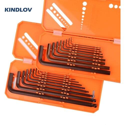 KINDLOV 9Pcs Wrench Double-End Universal Spanner Hexagon Flat Ball Head L Type Screwdriver Set Allen Key Set Nut Repair Tools