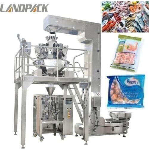 China Frozen French fries snack food tea medicine chemical automatic vertical packaging machine with weigher