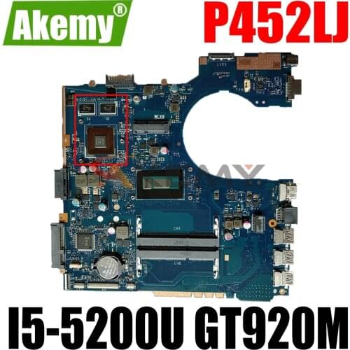 AKEMY P452LJ Laptop Motherboard For ASUS P452LJ Original Mainboard I5-5200U GT920M