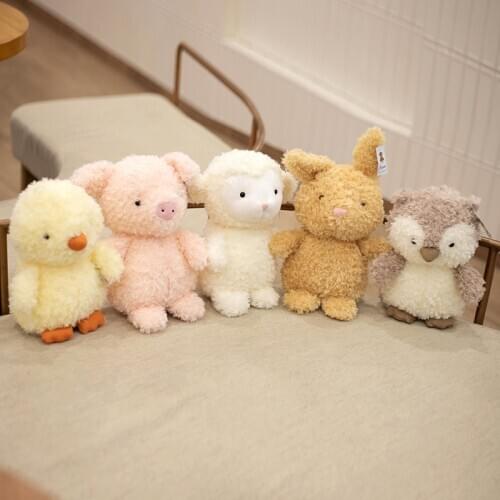 20/30CM Kawaii Duck Plush Toys Cute Stuffed Animal Soft Real Life Owl Rabbit Pig Sheep Appease Doll Birthday Gift For Kids Toy