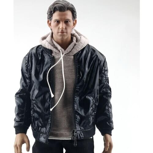 Jacket Model Toy for 1/6 Scale Boy Leather Jacket Male Shirt Closing Man Fashion Coat Clothes F12''Action Figure Body Toy Suit