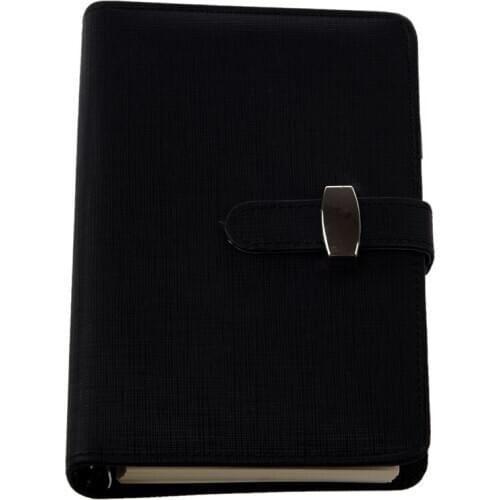FASHION Pocket Organiser Planner Leather Filofax Diary Notebook Black