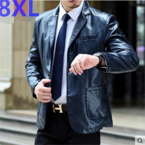 New 10XL 8XL 6XL Mens Leather Jackets Fashion Loose Solid Coat PU Clothes Male Leather clothing Motorcycle Leather