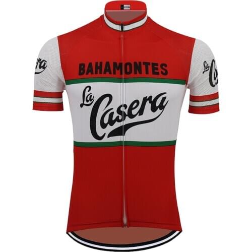Man Retro Cycling Jersey Short Sleeves Clothing Maillot Ciclismo Hombre1973 Competition Spain La Casera Team
