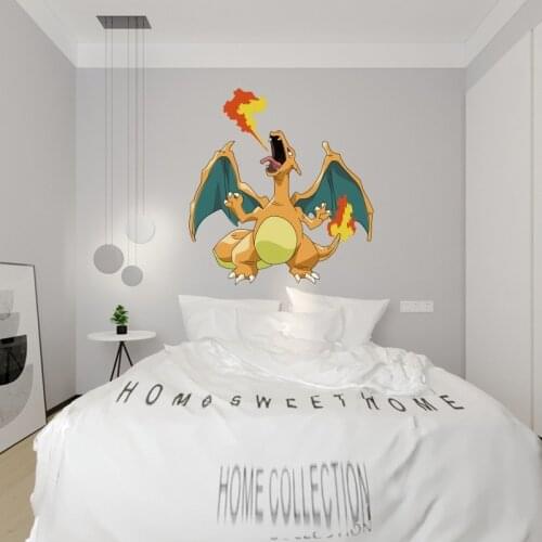 Pokemon Pikachu Wall Sticker Children Room Graffiti Decoration Cartoon Game Sticker Removable Papel De Pared PVC Stickers