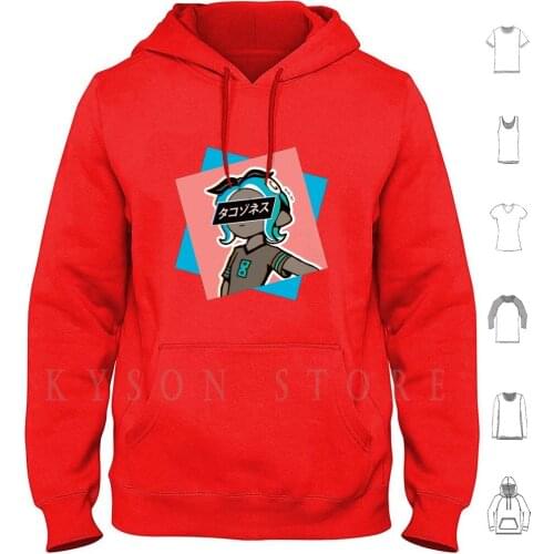 Octoling-Splatoon 2-Sad Japanese Aesthetic ( Blue And Pink Ver. ) Hoodie long sleeve Cotton Splatoon Splatoon 2