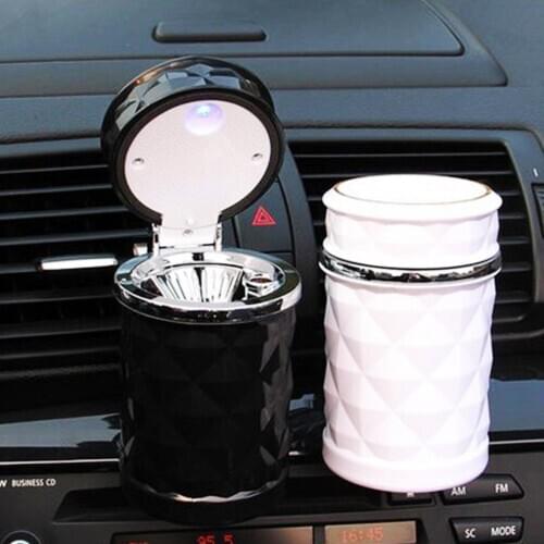 Portable Universal Cigarettes Cylinder Holder Car Ashtray with LED Indicator Car Accessories Interior