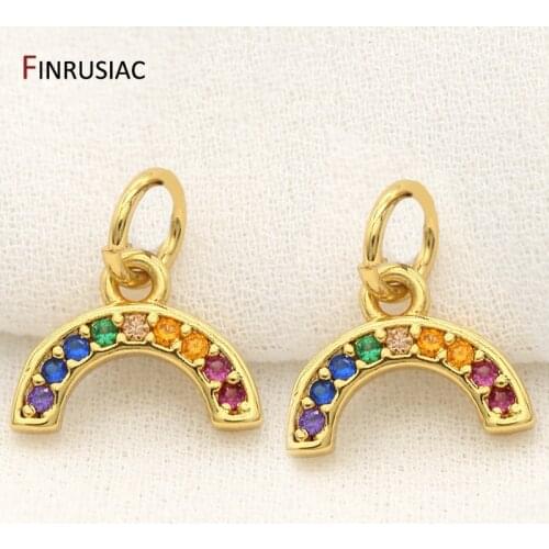 Gold plated zircon cute mini charms pendants for diy jewelry making accessories