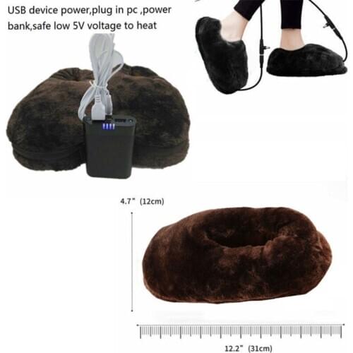 Practical Home Heating Shoes Electric Heated Slipper USB Soft Portable Winter Feet Warmer Reliable Pad Cold Relief Gift