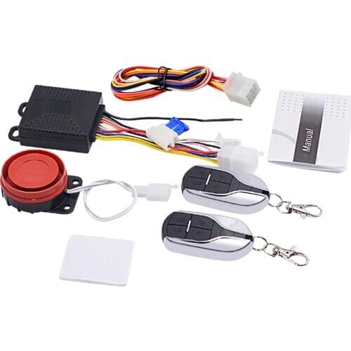 Key Remote Control Anti-theft Security Alarm System for 12V-24V Motorcycle