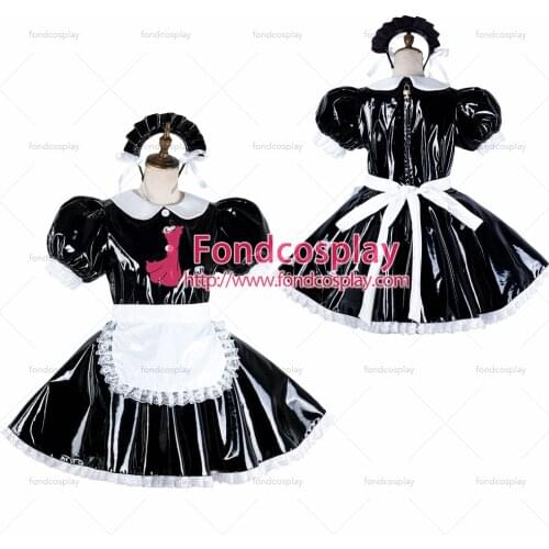 Sissy maid pvc dress lockable Uniform cosplay costume Tailor-made[G2125]