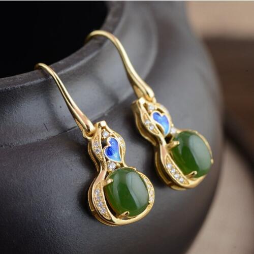 S925 Silver Earrings Jewelry Wholesale S925 silver Natural stone exquisite Earrings