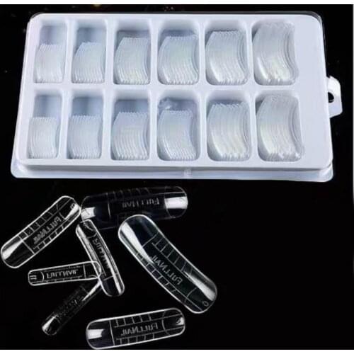 Shellhard 120pcs/box Professional Clear Dual System Nail Forms Finger Extension 12 Sizes Nail Forms Mold Model False Nail Tips