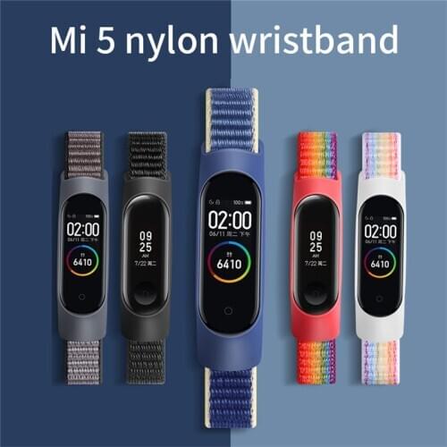 Replaceable Nylon Strap For Xiaomi Mi Band 5 4 Sports Bracelet Breathable Wristband on Mi Bend 4 5 Mi band4 5 band3 Nylon straps