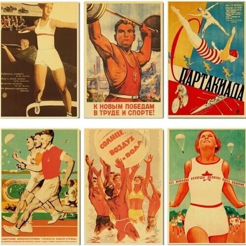 World war ii Soviet propaganda posters retro style decorative paintings kraft paper wall decorative vintage poster