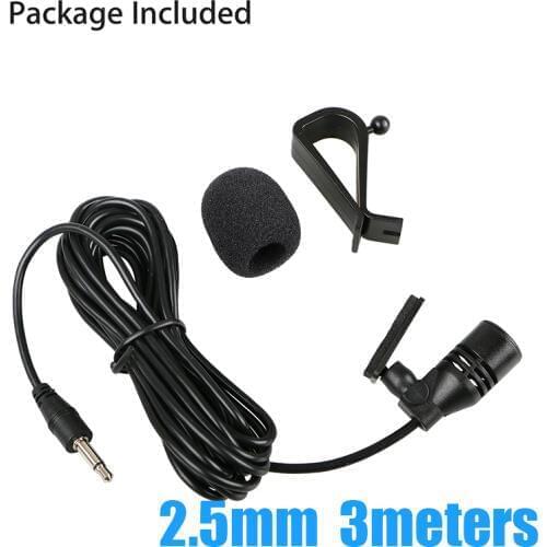 Jack Clip Microphone External Car Streo GPS Bluetooth Enabled 32DB Black Kit Reciever 2.5mm Stereo Audio DVD Base with sticker