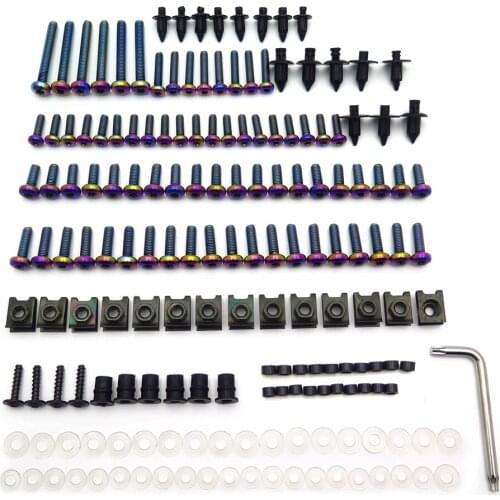 Aftermarket motorcycle parts Multicolor Complete Fairing Bolt Screw Stainless Steel For All Late Model Japanese Suzuki Honda