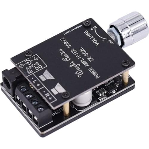 ZK-502L Bluetooth-compatible 5.0 Wireless Audio Digital Power Amplifier Stereo Board 50Wx2 Bluetooth Amp Amplificador Power Amp