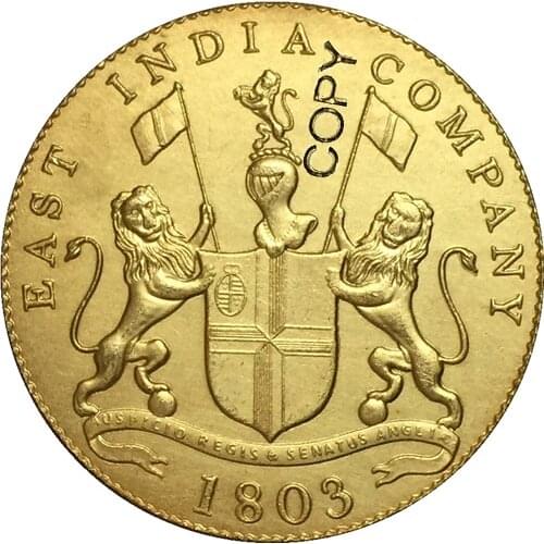 Gold-Plated Copper 1803 India-British coins COPY 30.7mm
