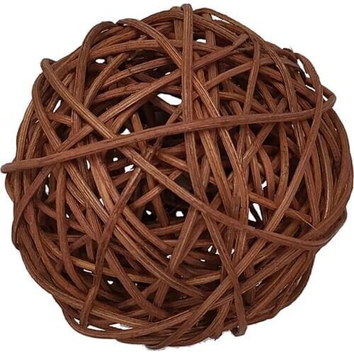 1pcs Coffee Round Rattan Wicker Ball Christmas Tree Ornament for Home Garden