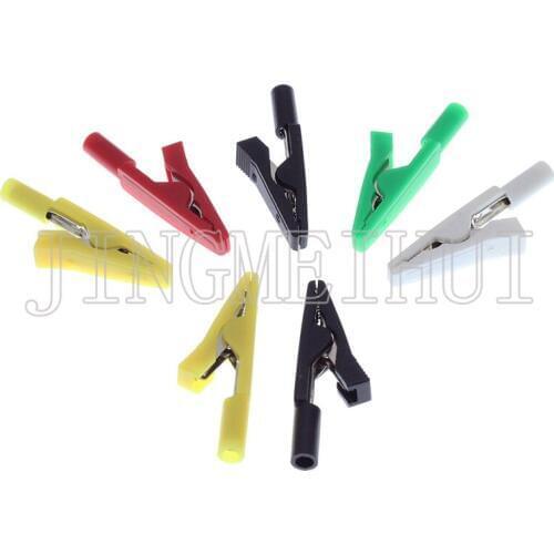 10pcs/5colors Alligator clip electrode connector for multimeter or cable with din 2.0mm plug ,ECG EKG EMG accessories